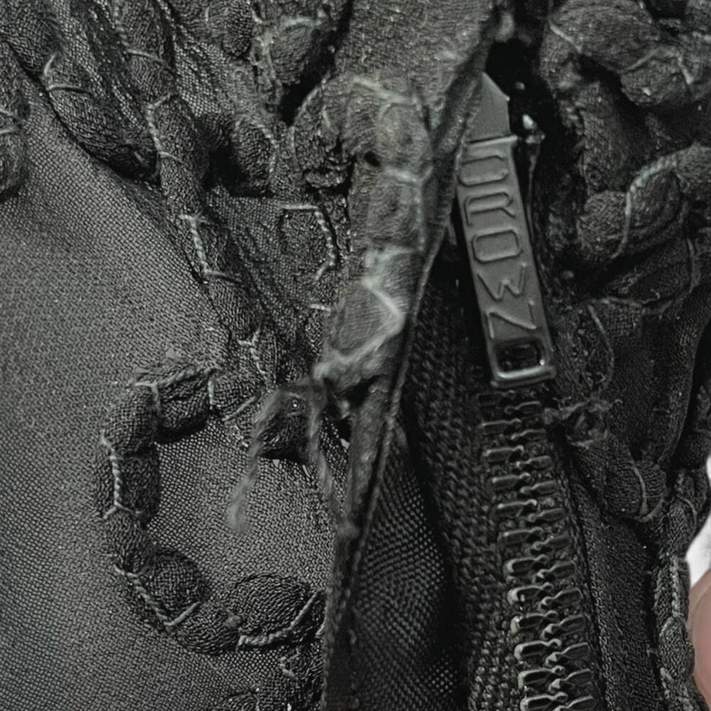 Vintage 1930s Black Chiffon Soutache Evening Gown Sheer Flutter Sleeve Dress - Picture 6 of 11